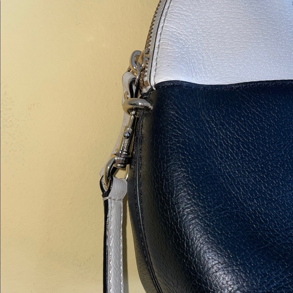 Kate Spade Grove Street Carli Satchel Two-Tone Black White Leather Crossbody Bag - Picture 12 of 13